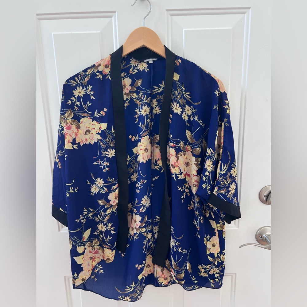 Charlotte Russe Blue Floral Kimono